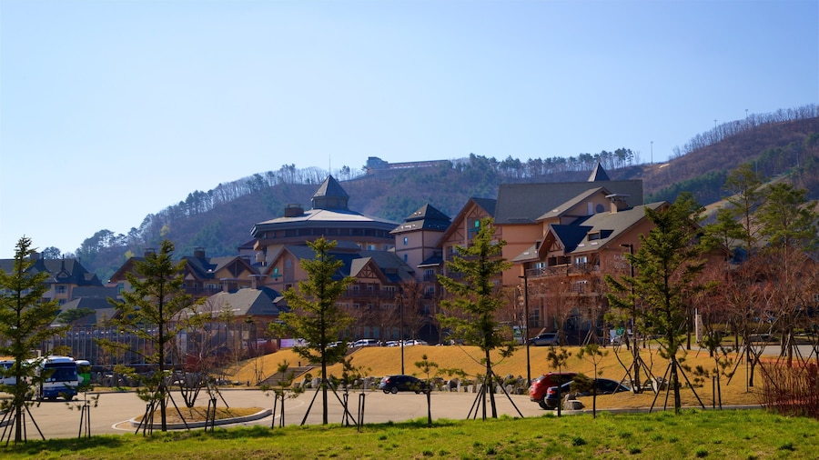 Alpensia Ski Resort featuring a small town or village and a park