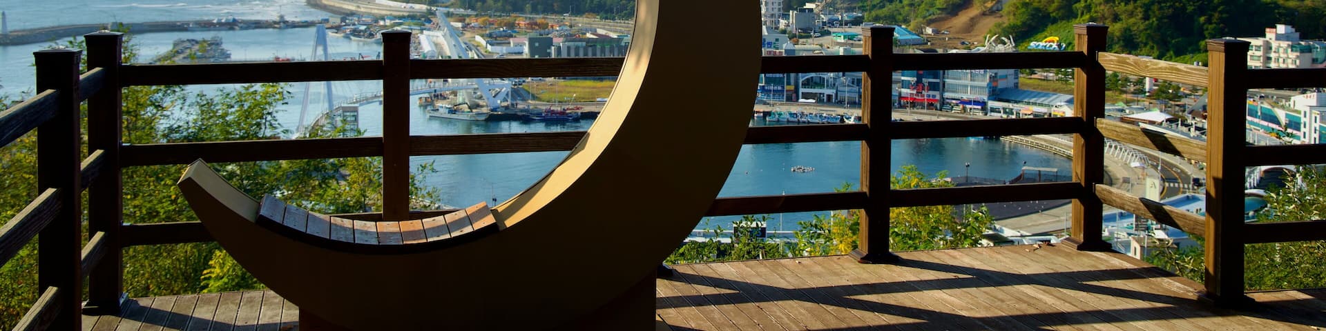 Moon Sculpture Overlooking Daepo Port at Daepo Port Observatory