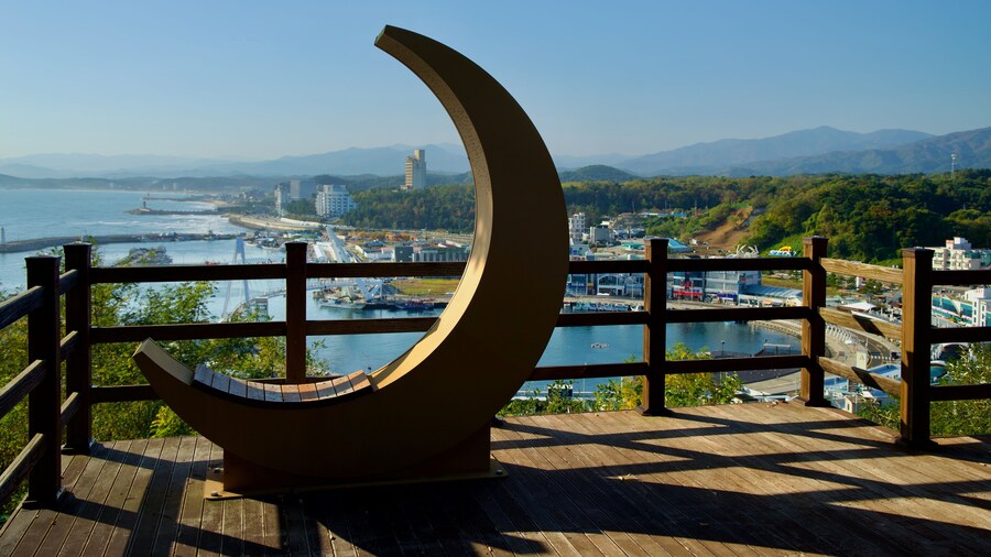 Moon Sculpture Overlooking Daepo Port at Daepo Port Observatory