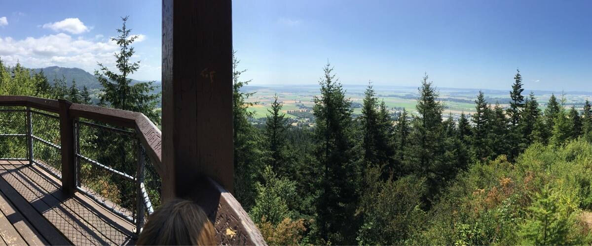 Panoramic of Little Mountain view point over Skagit Valley. Absolutely beautiful 🙏🏼☀️