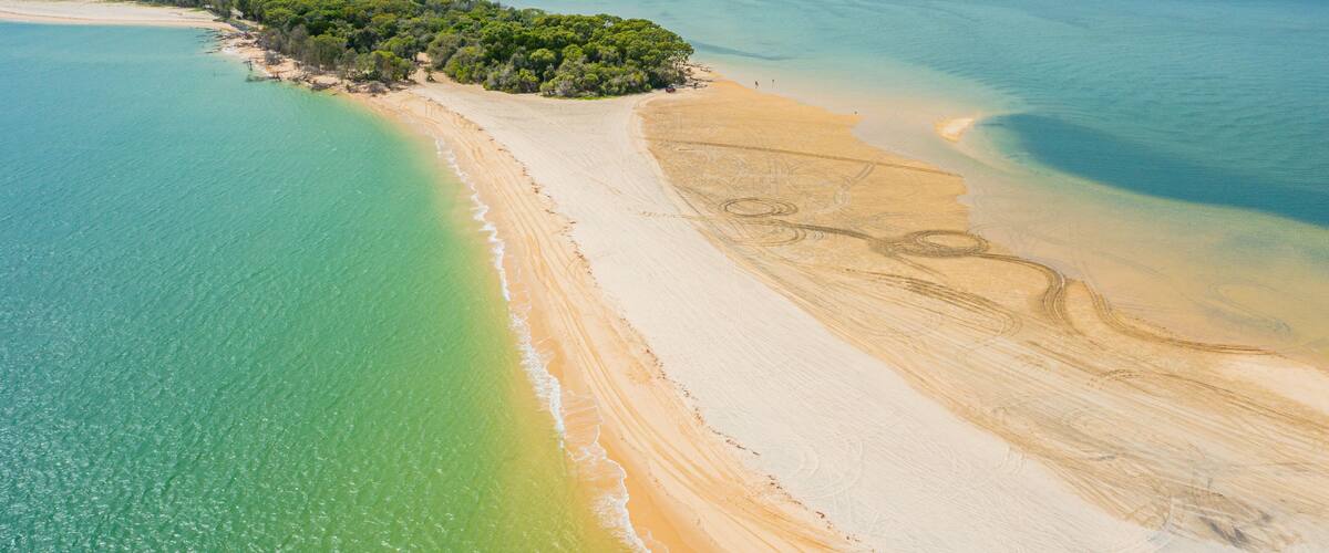 Inskip Point featuring general coastal views, landscape views and a sandy beach