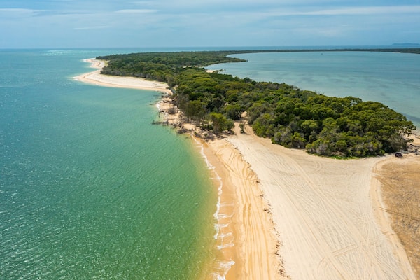 Inskip Point featuring landscape views, general coastal views and a beach