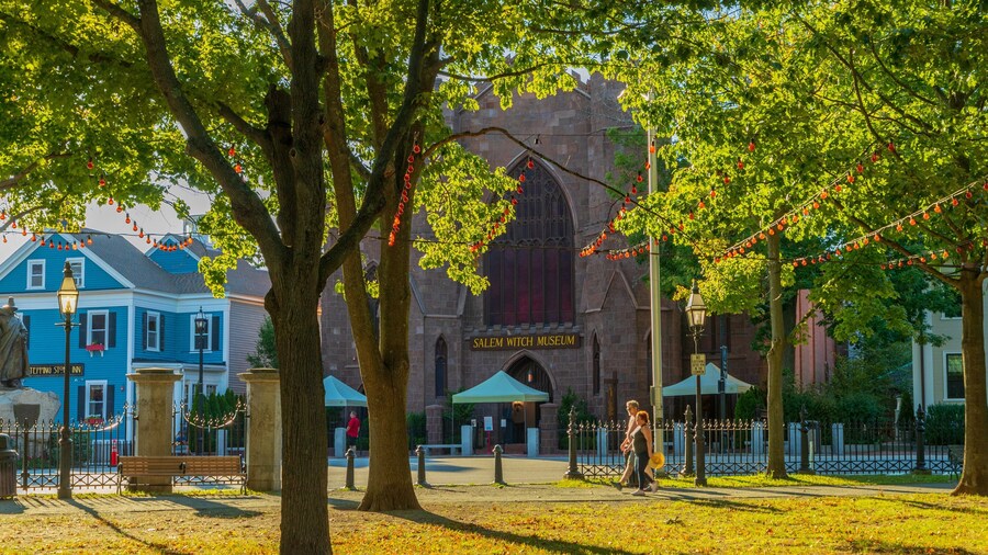 Salem Common showing a garden as well as a couple