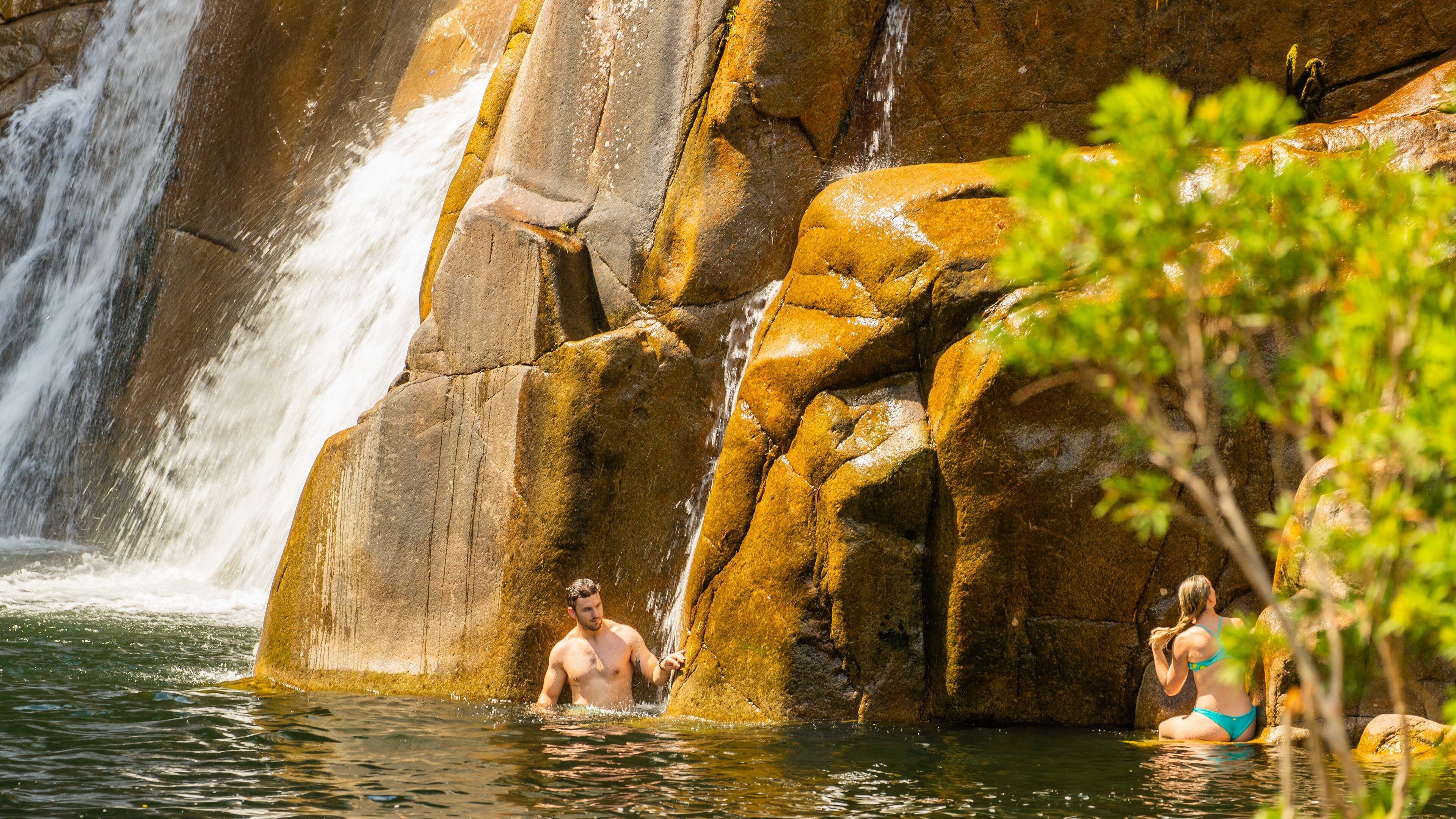 Behana Gorge which includes a waterfall, swimming and a lake or waterhole