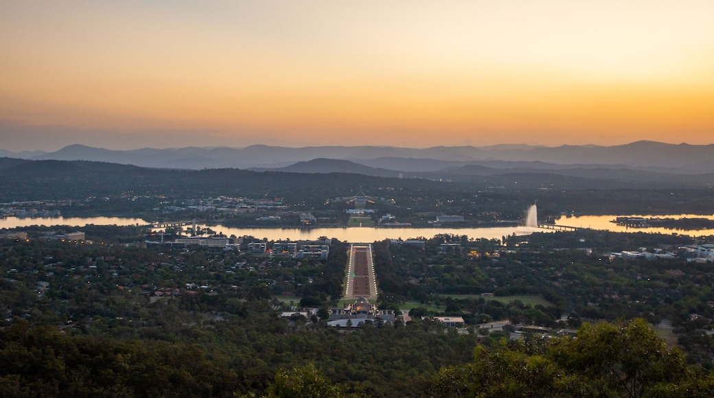 Mount Ainslie featuring a city, a sunset and landscape views