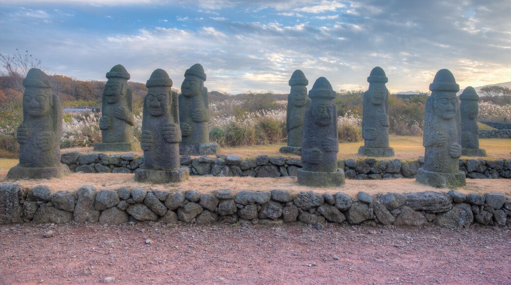 Dol hareubang statues at Jeju stone park, Republic of Korea