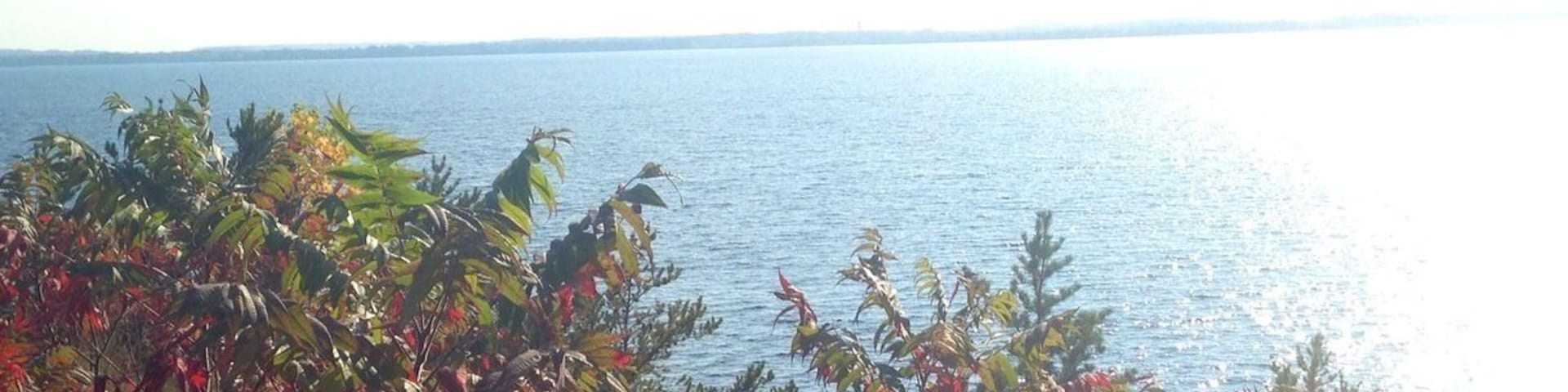 Beautiful wide open view of the lake from this first overlook inside the state park