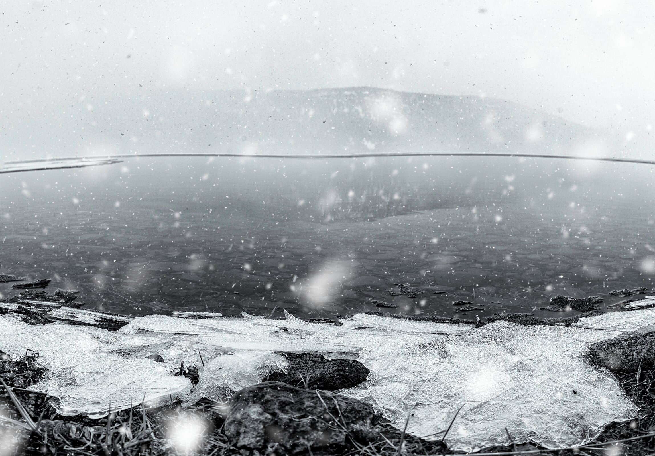 I did see some ice sheets broken apart on the shoreline and and had to go down to take a look. 