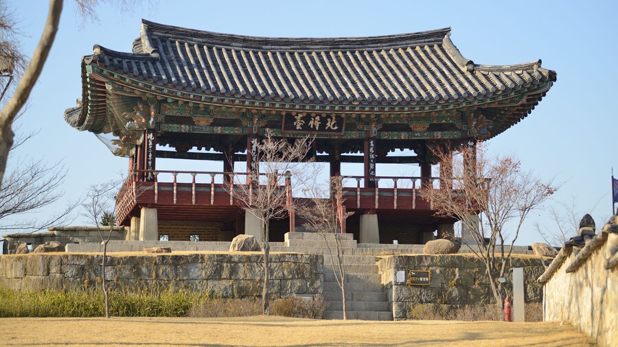 Historical Guard Tower in Jinju Castle, Korea