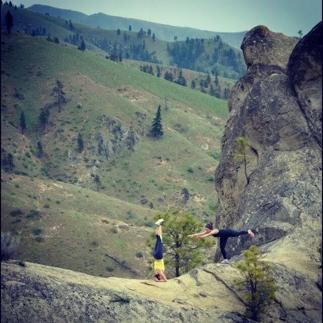 Having a Zen moment on our way down from a few hours of exploring the Pinnacles. Just off the highway but you feel so far away. Park requires a Discovery pass, day passes are available there ($10). Rock climbing on lower pinnacles as well. 