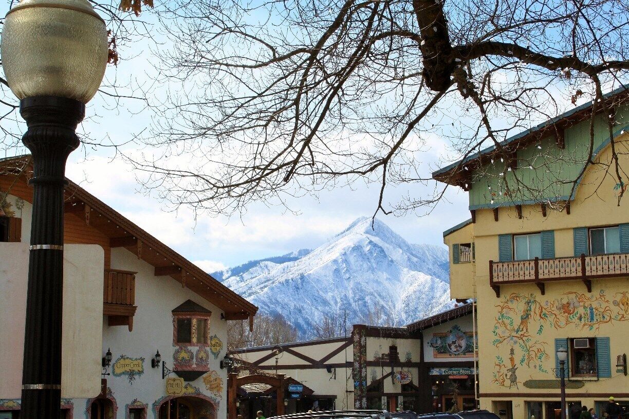 Springtime in Leavenworth, WA. Stay in town and enjoy the Bavarian theme of the town while browsing specialty shops, wine tasting and a variety of delicious restaurants. This is a great place to visit and only 35 miles from Steven's Pass Ski Resort. Many hotels offer room and lift ticket packages.
