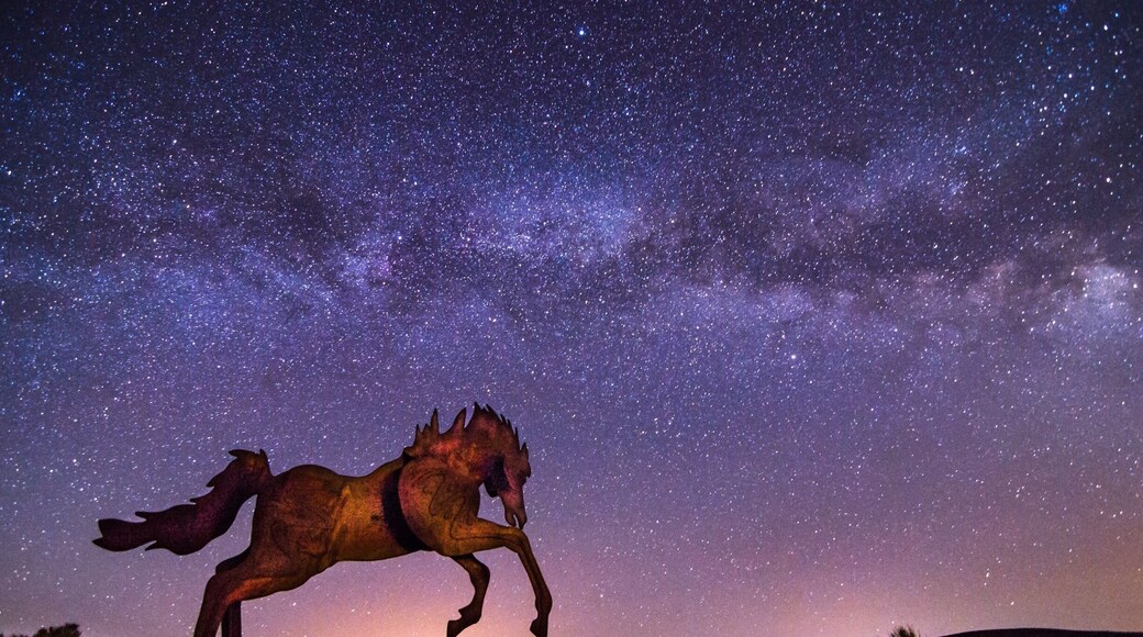 Photo by Craig Goodwin. Horse sculpture by Dave Govedare, ”Grandfather Cuts Loose the Ponies.” Help finish the monument - fundthebasket.com