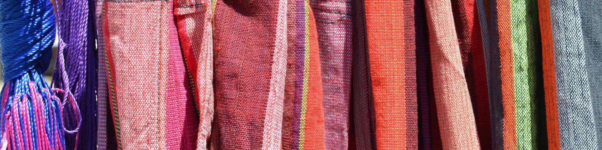 Colorful hammocks for sale in San Ignacio Saturday market