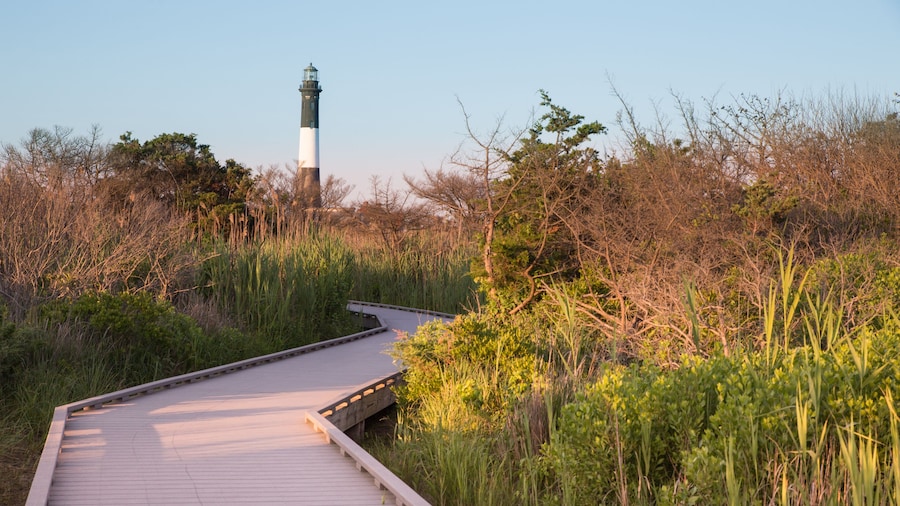 Path leading to historic Fire Island Lighthouse, Long Island New York