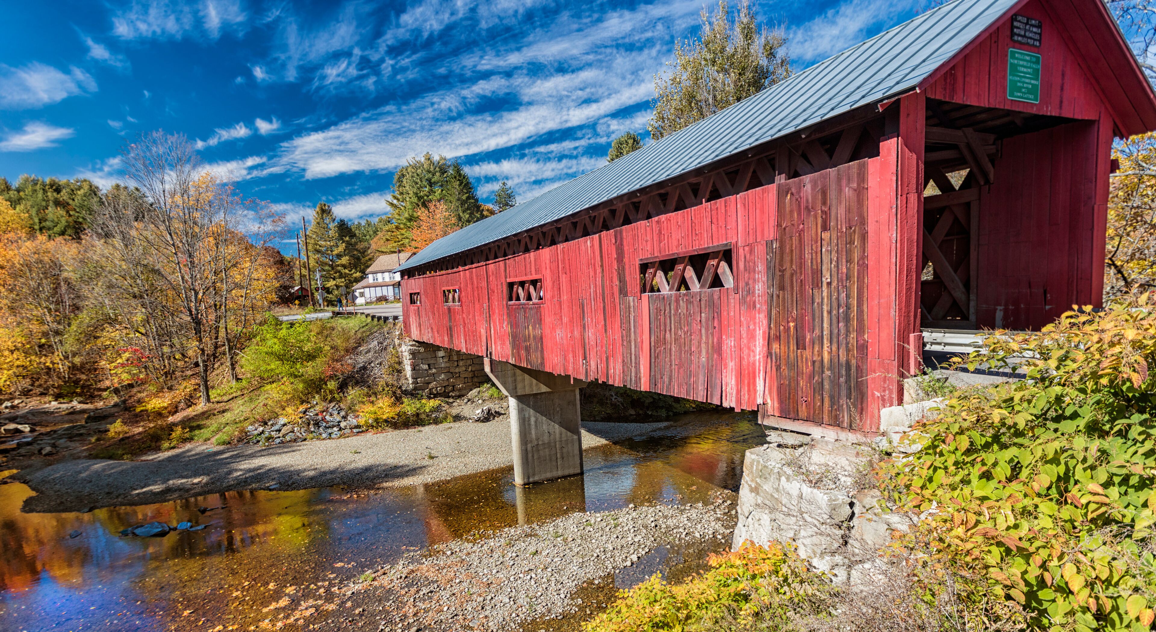 Beautiful covered bridge in Vermont, USA