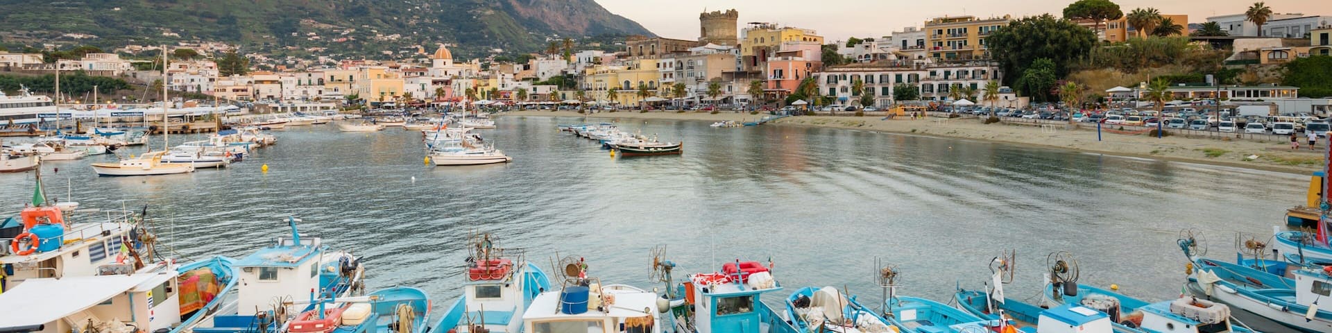 Port of Forio featuring a bay or harbor and a sunset