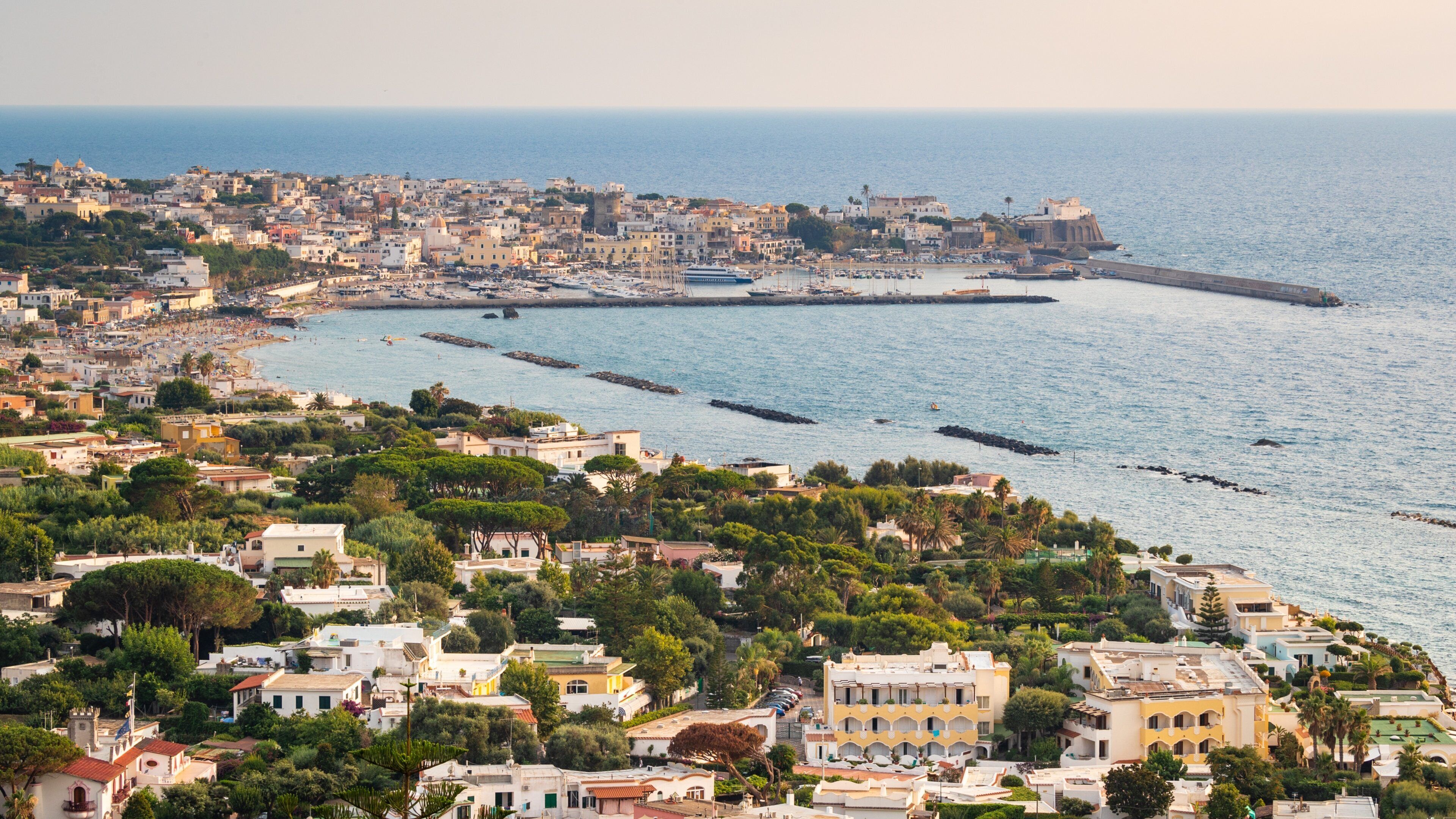 Port of Forio showing landscape views, general coastal views and a coastal town
