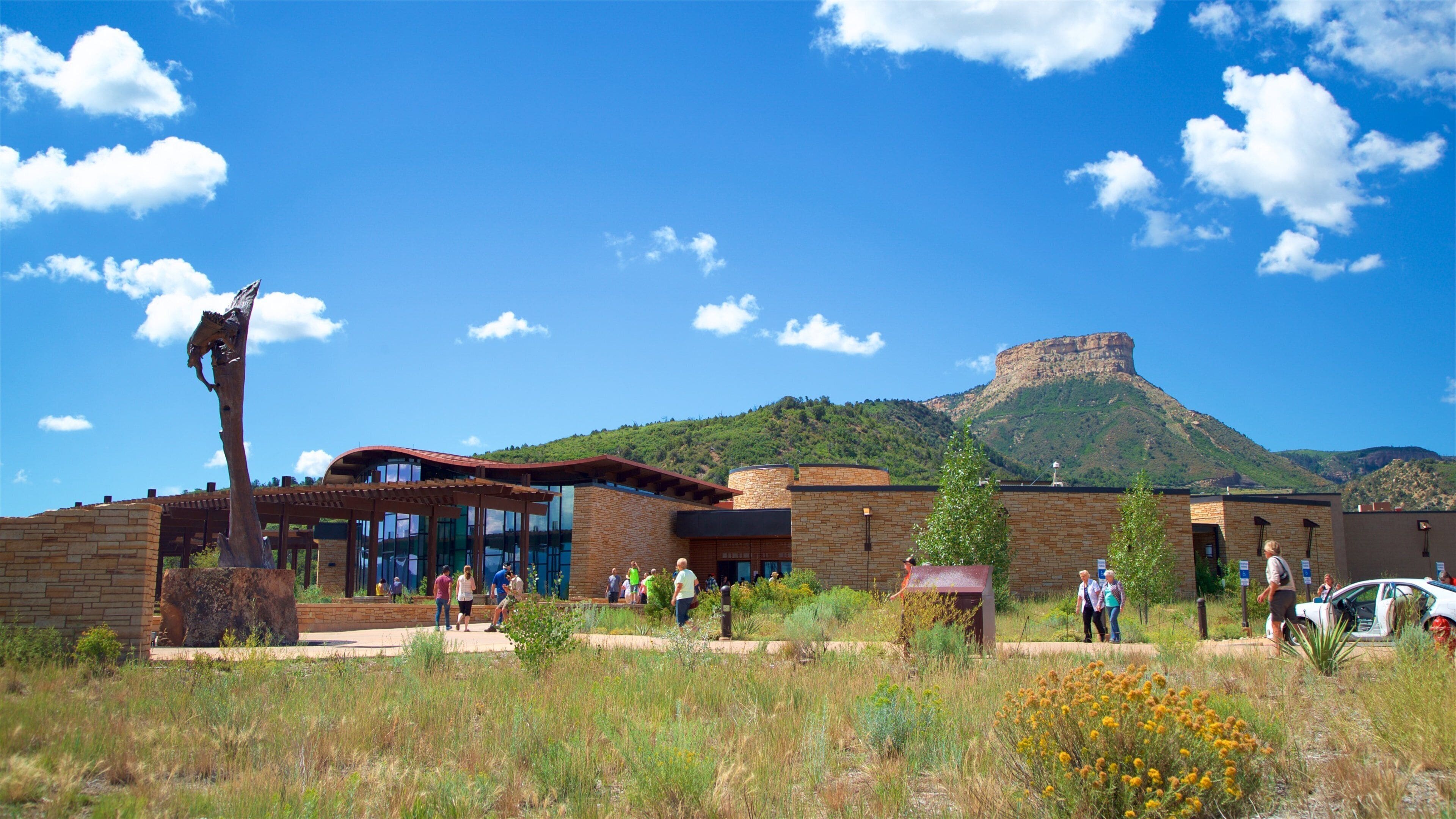 Mesa Verde Visitor and Research Center showing a small town or village
