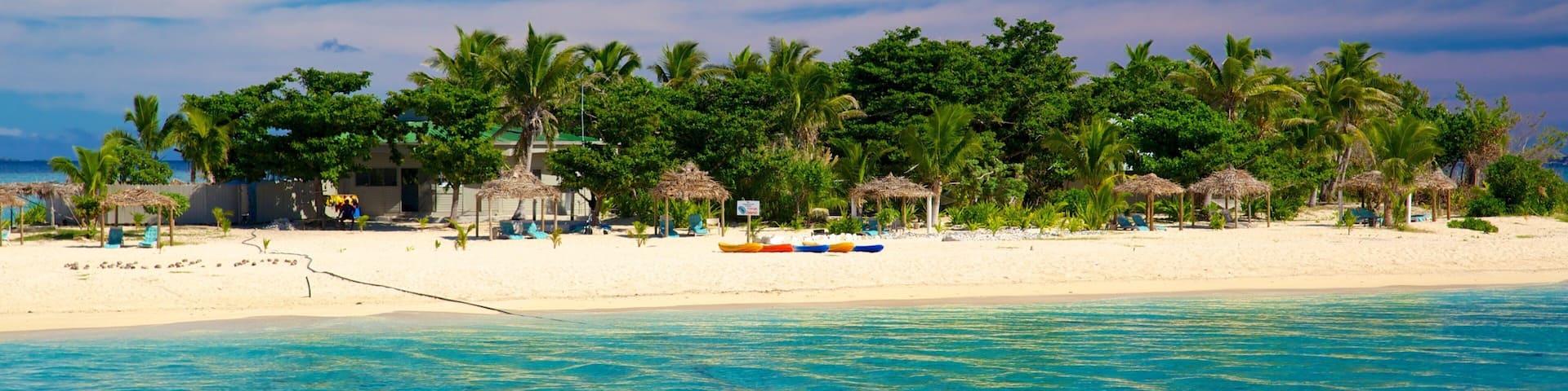 Tivua Island featuring a coastal town, tropical scenes and island views