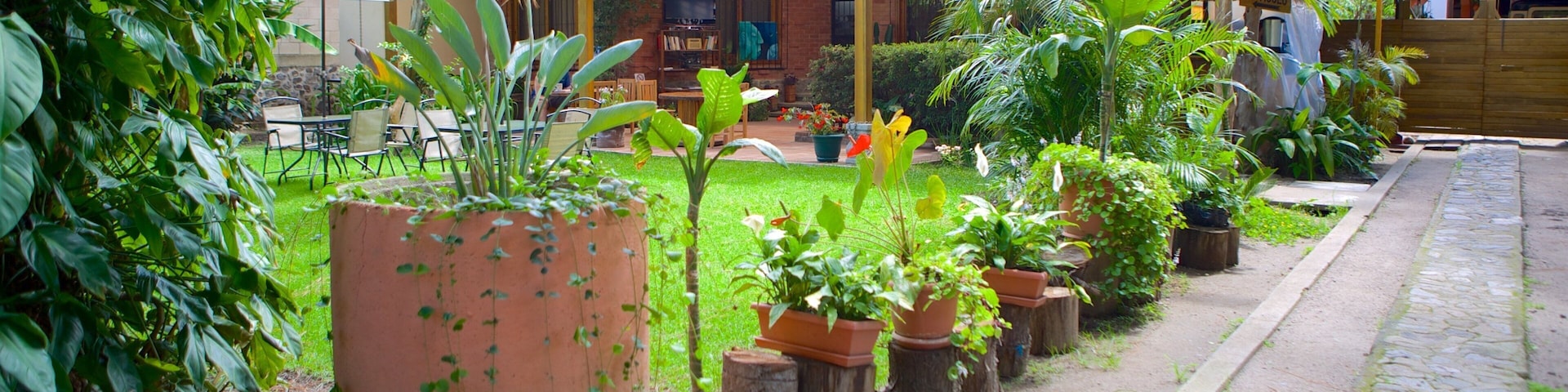 Lago Atitlan que inclui um jardim