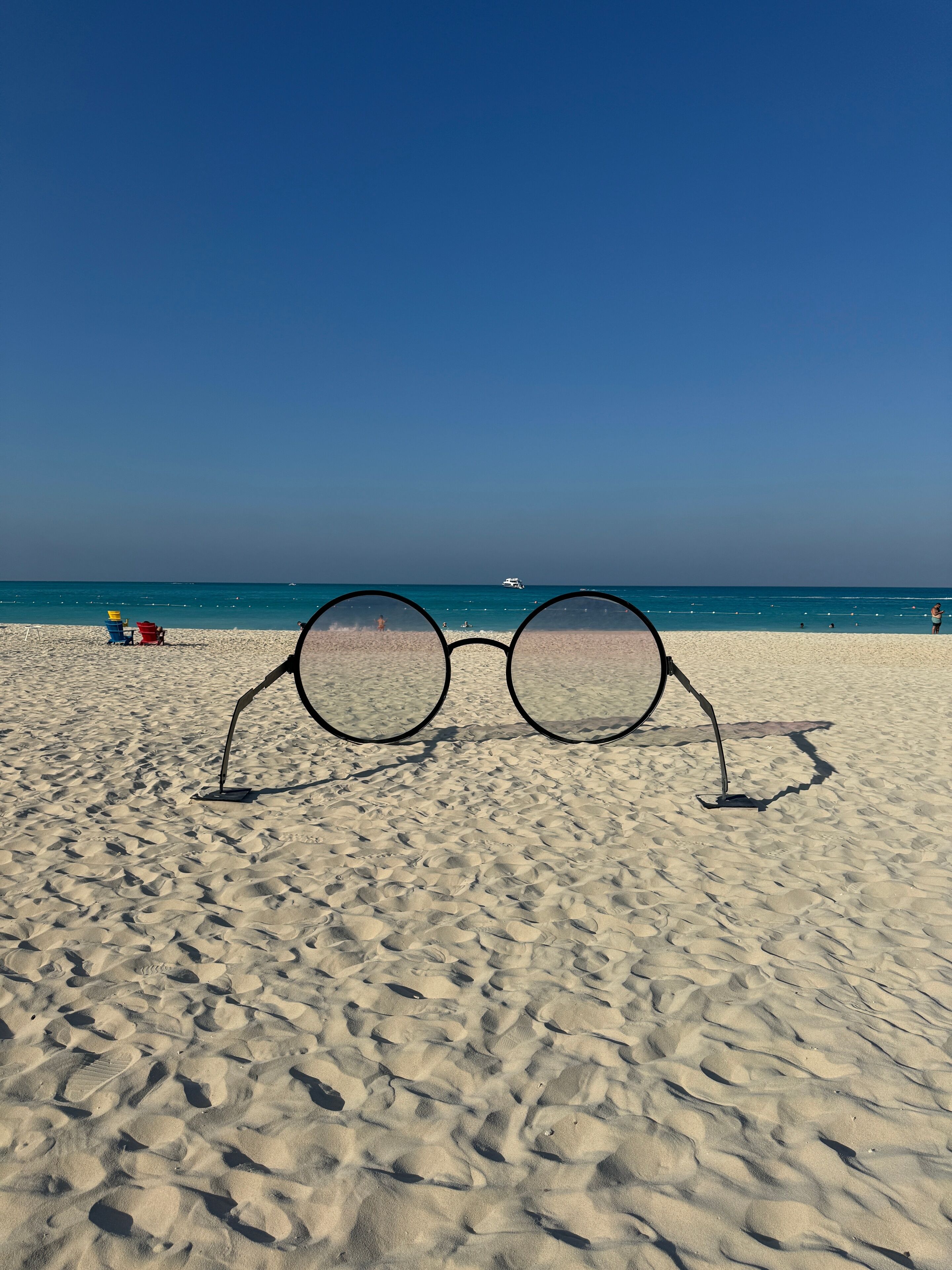 glasses on alamein beach, north coast of Egypt