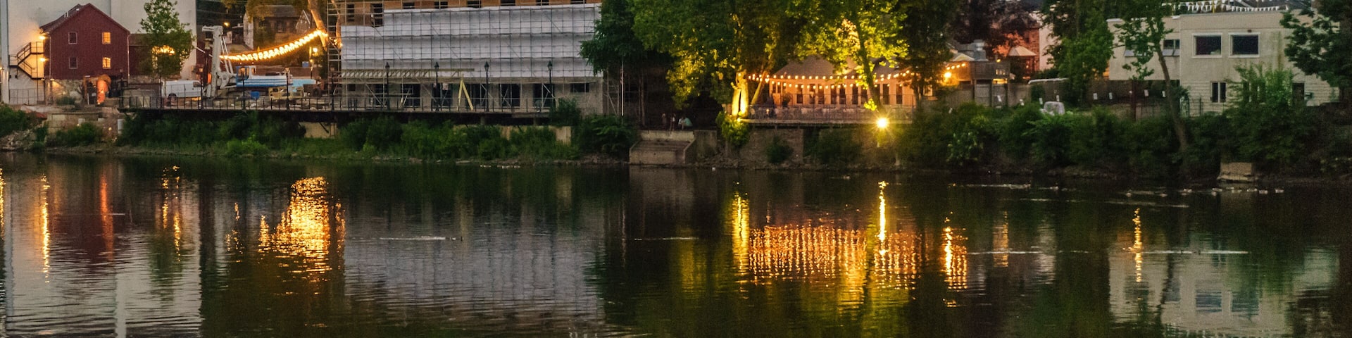Delaware river at summer from Historic New Hope, PA