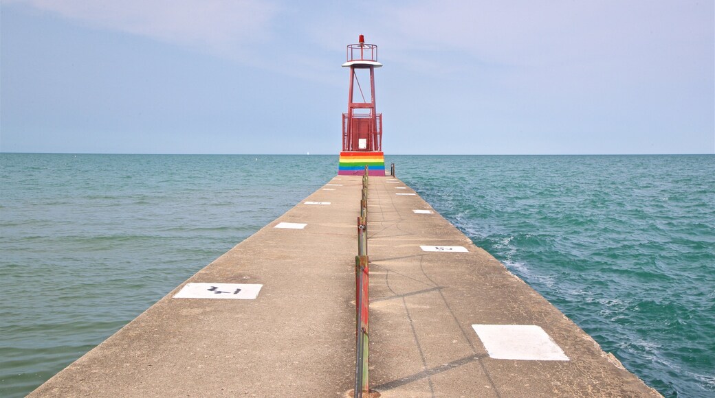 Kathy Osterman Beach which includes general coastal views and outdoor art