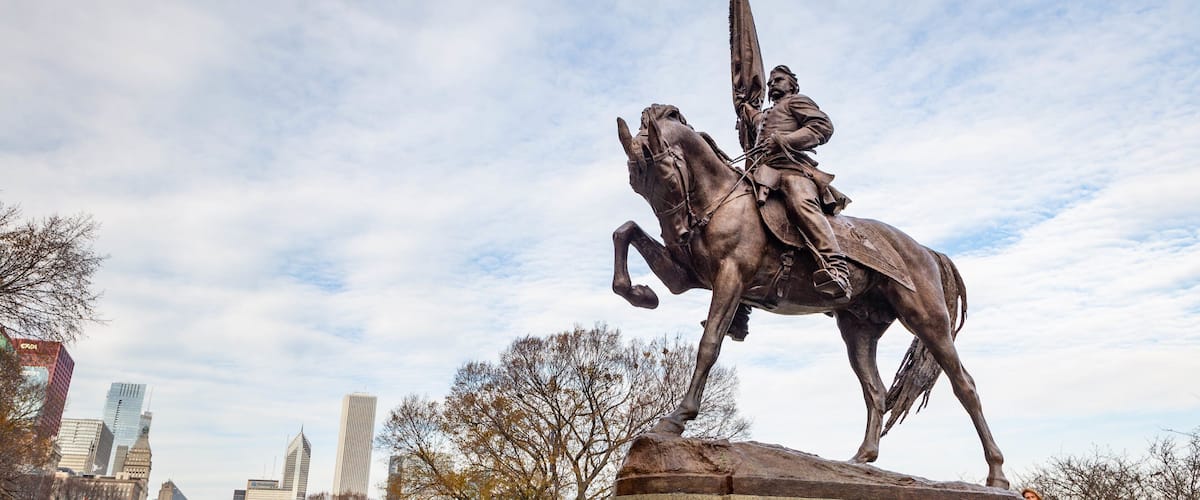 Gen. John Logan Memorial which includes a statue or sculpture