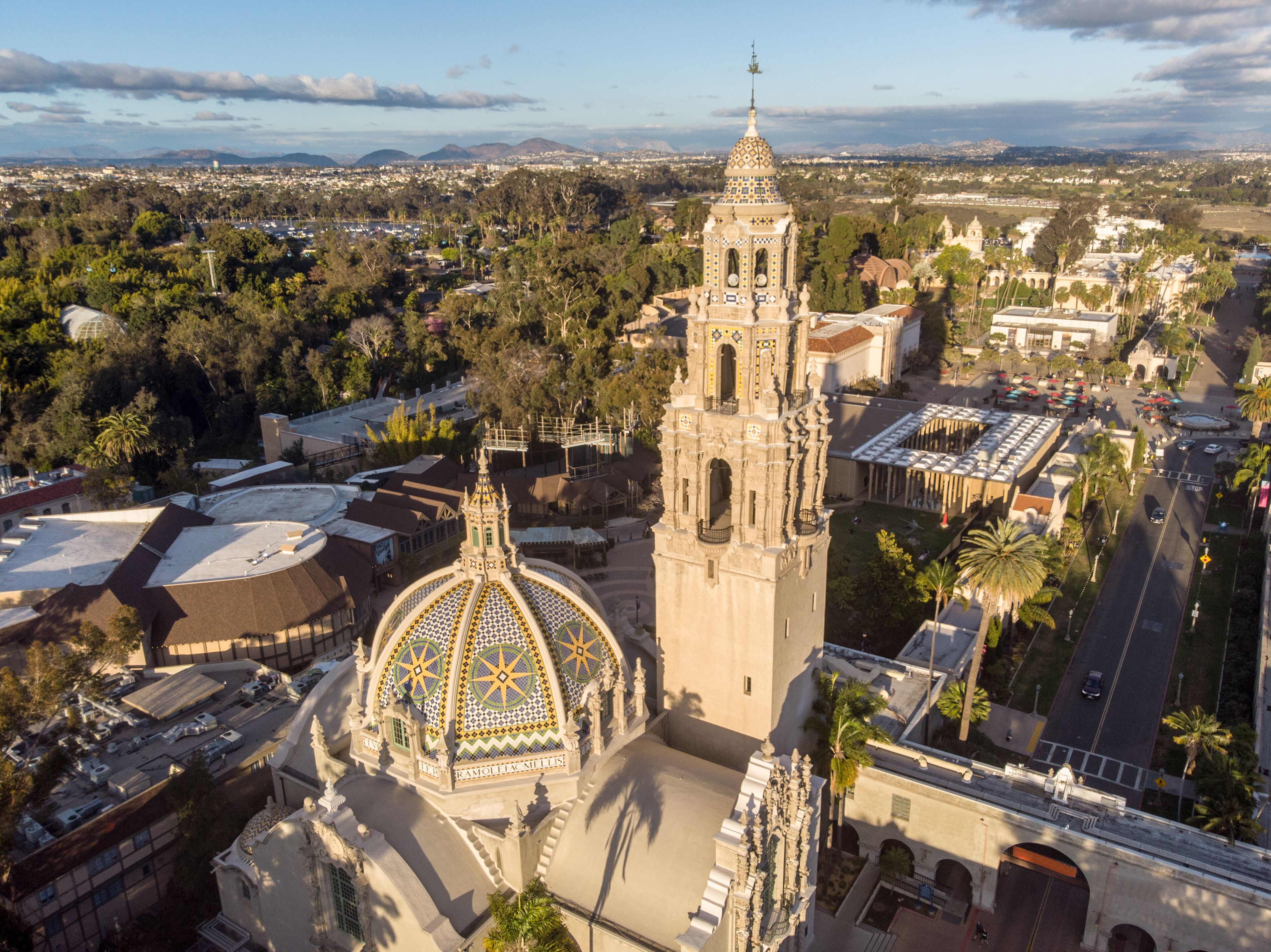 Old scenic church at sunset time in San Diego