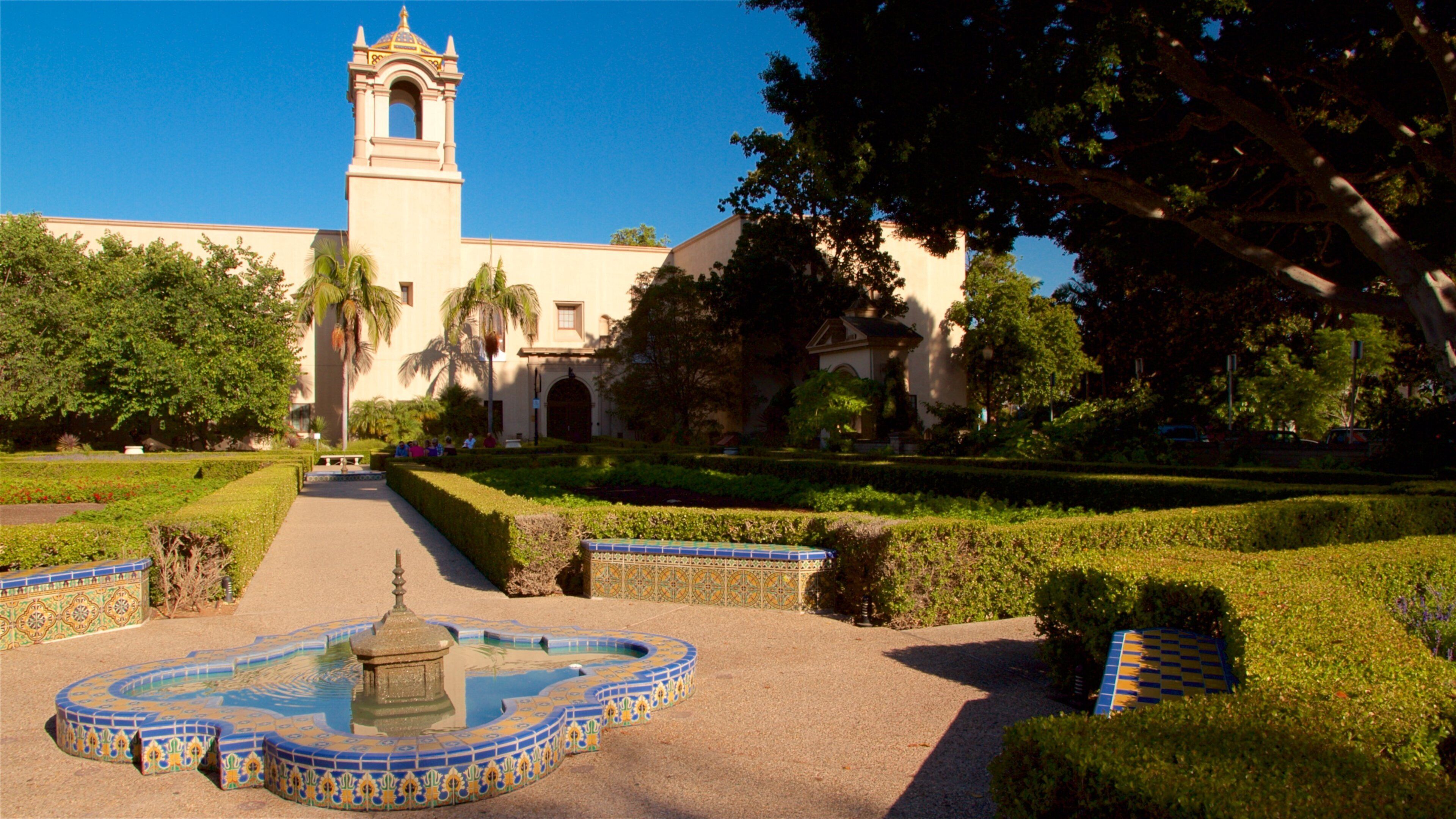 Alcazar Garden showing a park and a fountain