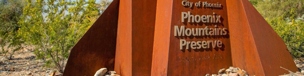 Phoenix Mountain Preserve which includes signage