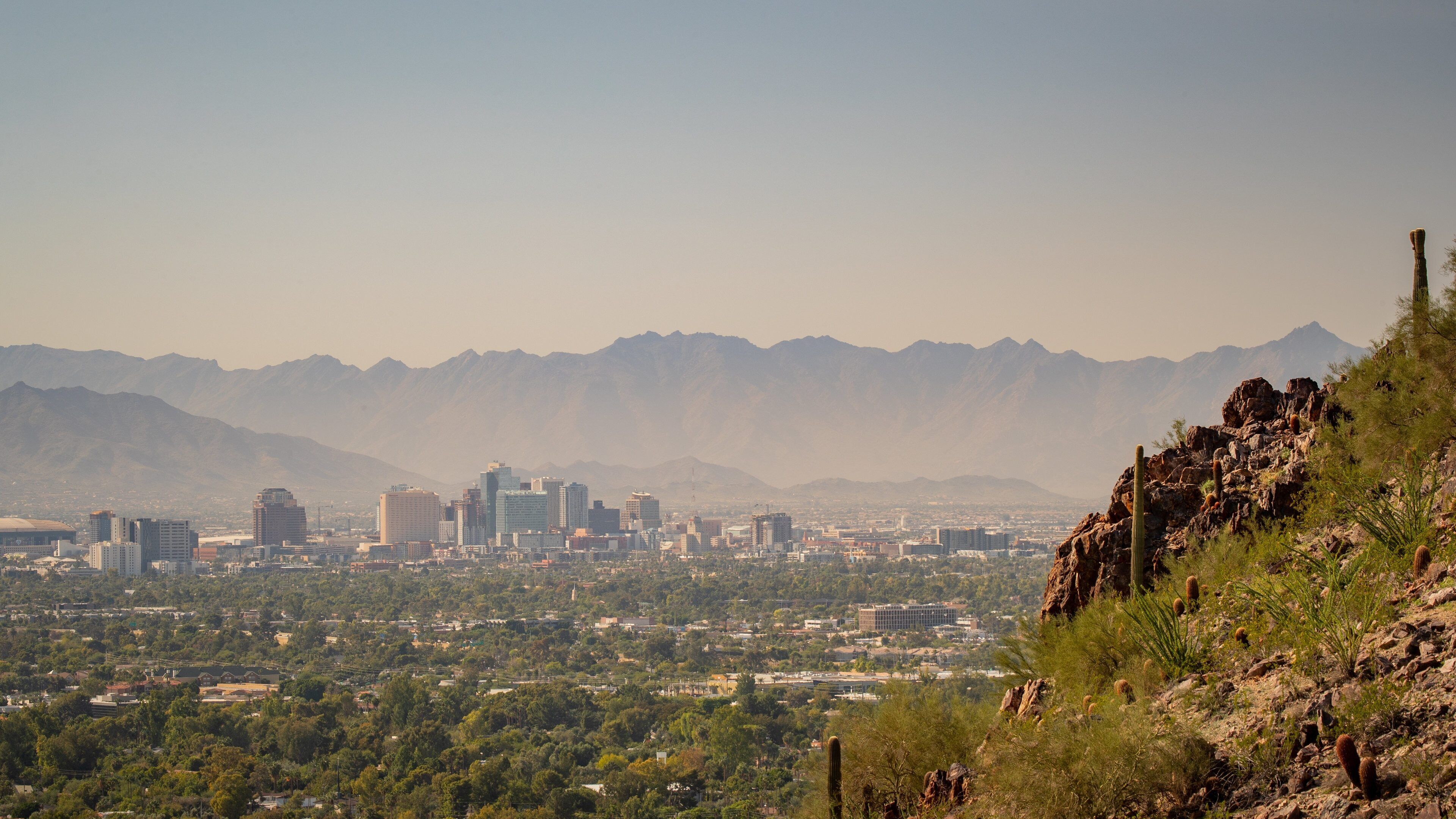 Phoenix Mountains Preserve featuring a city and landscape views