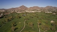 A aerial view of a golf corse in Arizona during the winter.