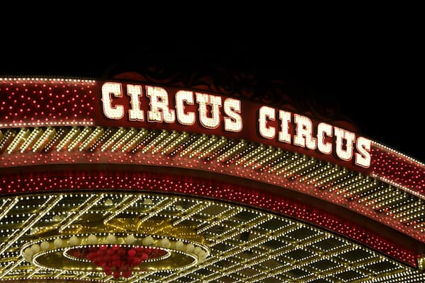 LAS VEGAS - NEVADA 2010: Entrance to the Circus Circus Hotel and Casino where Las Vegas visitors can enjoy at the Adventuredome. Photo taken on January 1, 2010, in Las Vegas, Nevada.; Shutterstock ID