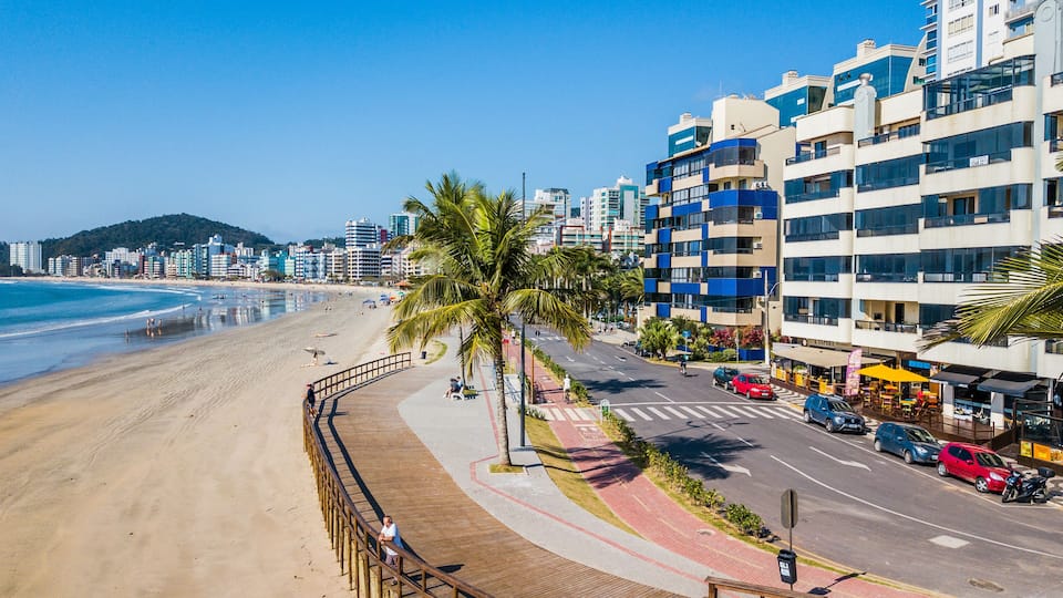 Itapema - SC. View of Itapema beach and city in Santa Catarina, Brazil