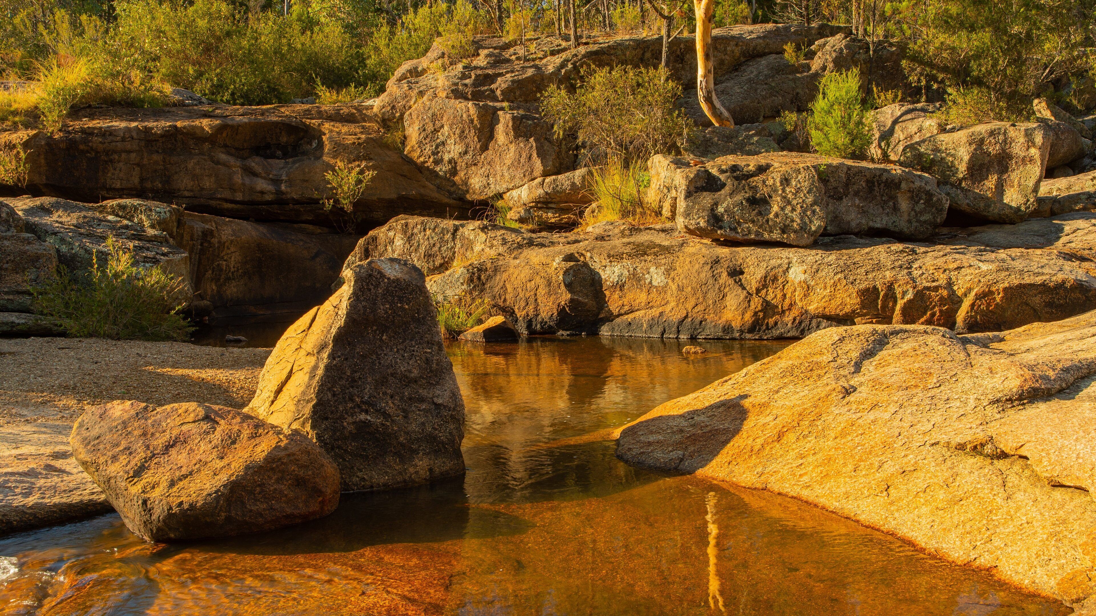 Woolshed Falls showing tranquil scenes and a river or creek