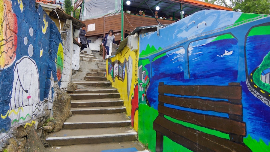 Dongpirang Wall Painting Village which includes outdoor art