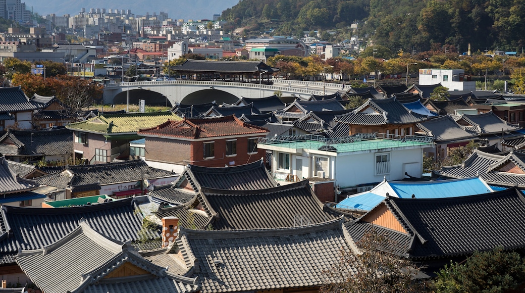 aerial view of the Jeonju, a traditional Korean village.