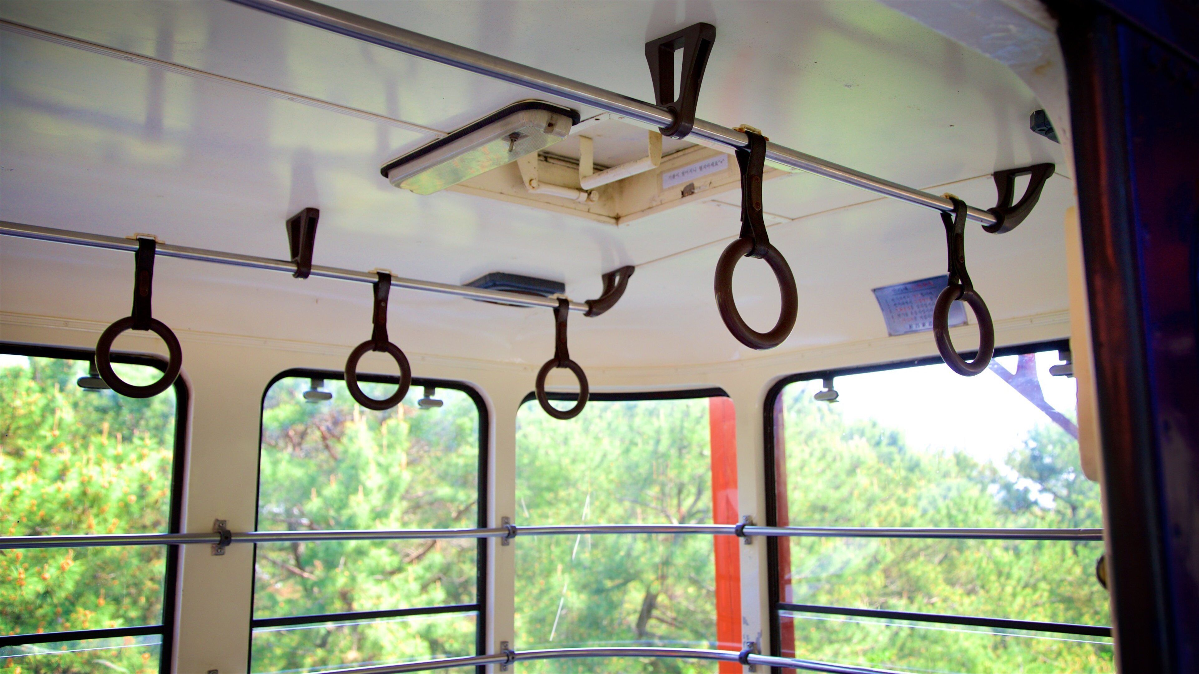 Teleférico Namsan mostrando una góndola y vista interna