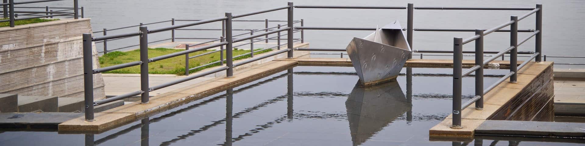 Yeouido Hangang Park featuring outdoor art, mist or fog and a river or creek