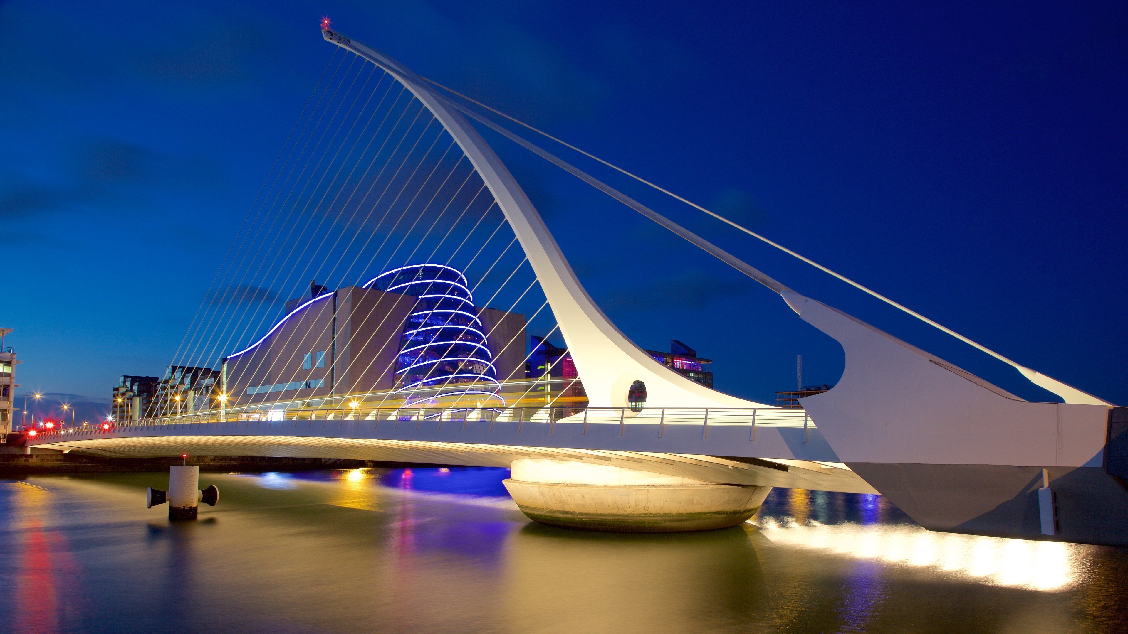 Dublin featuring a river or creek, modern architecture and night scenes
