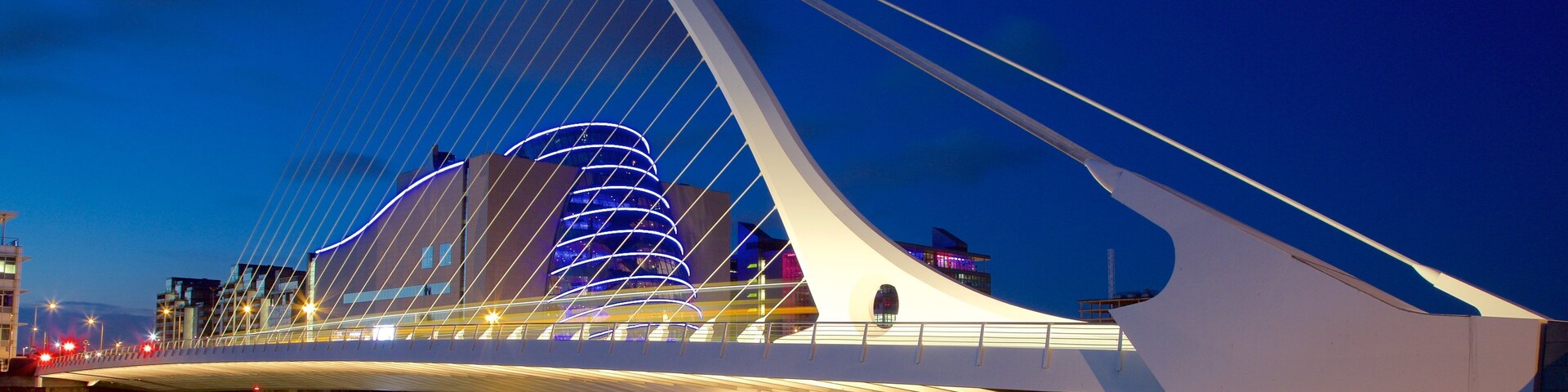 Dublin featuring a river or creek, modern architecture and night scenes