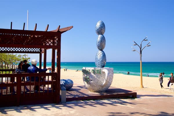 Anmok Beach featuring outdoor art, a beach and general coastal views