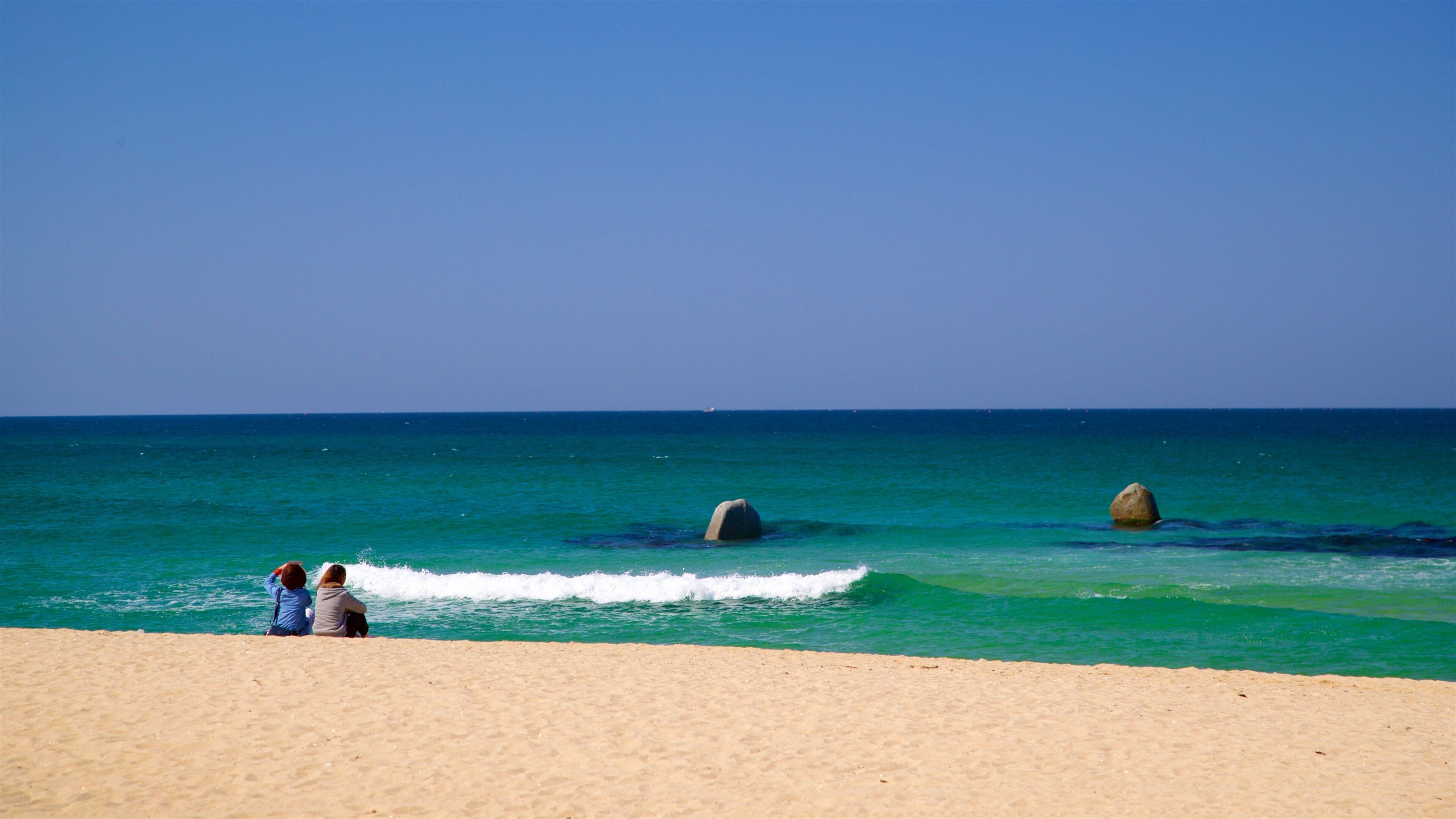 Anmok Beach showing a beach and general coastal views as well as a couple
