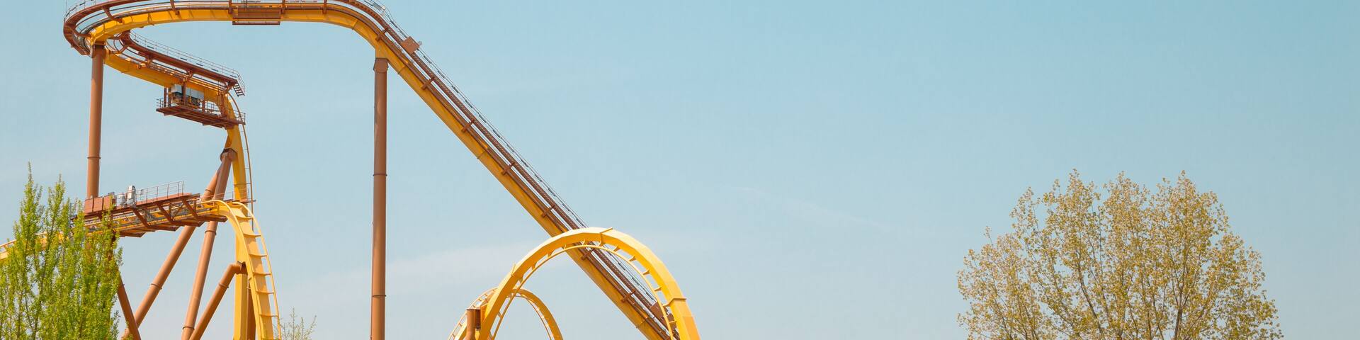 Amusement park roller coaster at Bomun Tourist Complex in Gyeongju, Korea
