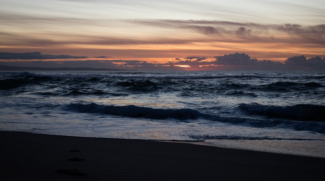 Sunset waves at Marina Dunes Natural Preserves near Monterey California