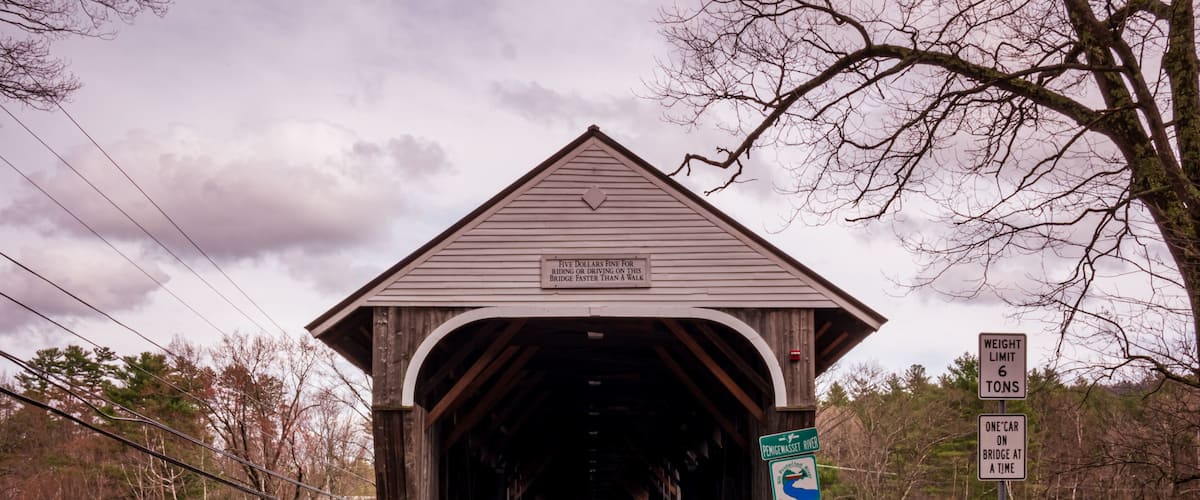 Traditional Covered Bridge in New Hampshire USA