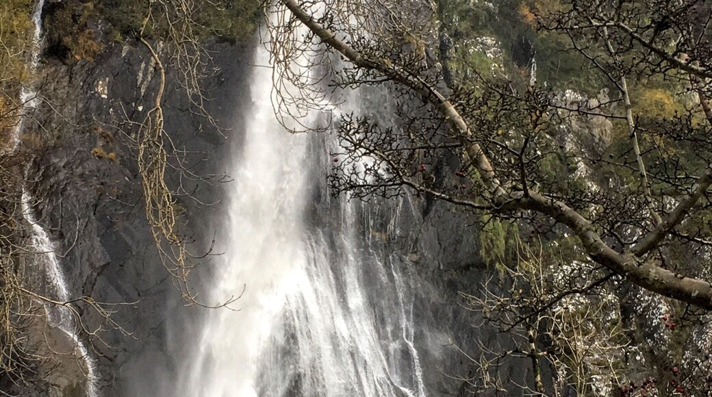 Autumn beauty- Aber Falls in North Wales, through the Woodlands and there are 2 waterfalls Aber Falls, 1st one is easy trek and accessibility and the 2nd is harder to access due stones and boulder. #Autumn #travel #England #waterscape #waterfall