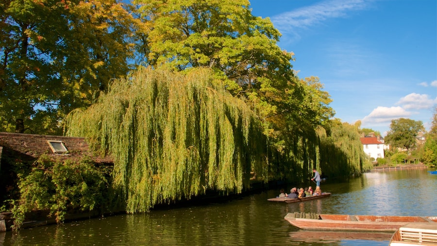 The River Cam showing a river or creek and kayaking or canoeing as well as a small group of people