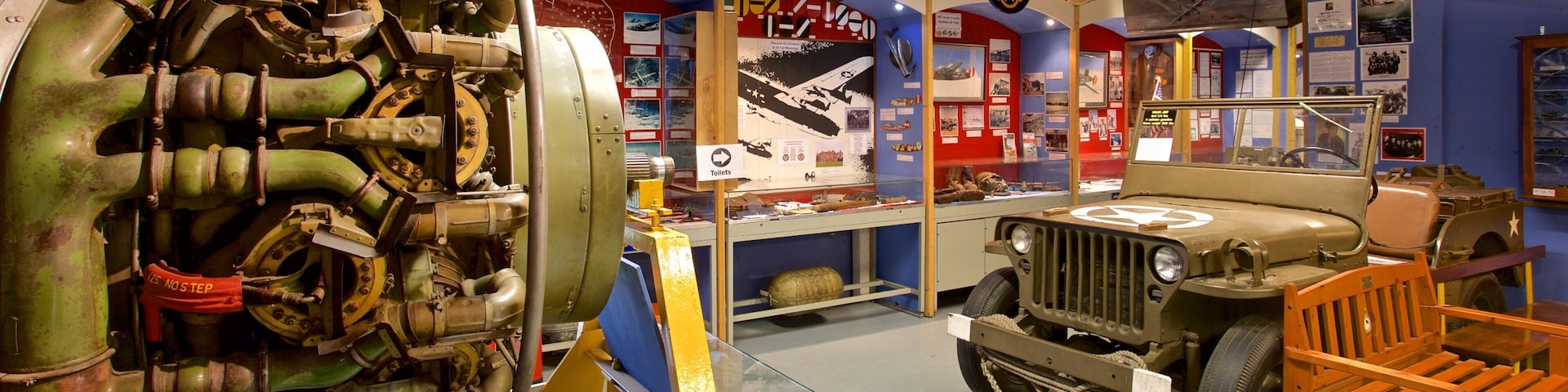 City of Norwich Aviation Museum which includes interior views, heritage elements and military items